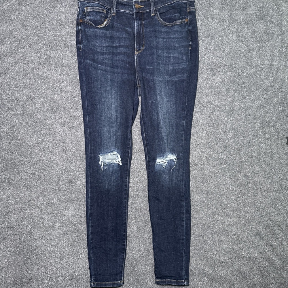 Judy Blue Straight Fit Jeans Women's 11/30 Dark Blue Denim